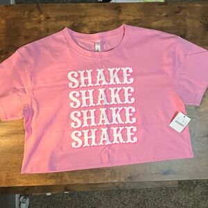 Pure Barre sz. L Pink Cropped Tee
